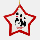 Bowlingkugel und Buttone in Schwarz Keramik Ornament (Vorne)