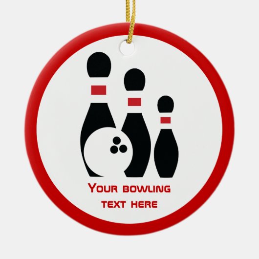 Bowlingkugel und Buttone in Schwarz Keramikornament (Vorne)