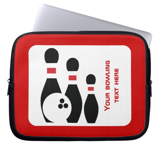 Bowlingkugel und Buttone in Schwarz Laptopschutzhülle (Vorderseite)