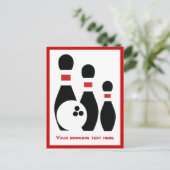 Bowlingkugel und Buttone, senkrecht Postkarte (Stehend Vorderseite)