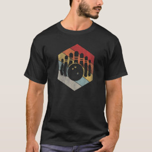 Bowlingkugel und Pins geometrisch abgenutzt Vintag T-Shirt