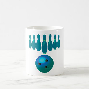 Bowlingkugel und Pins Spaß Sport Kaffeetasse