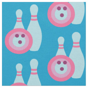 Bowlingkugel und Pins Stoff