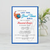 Bowlingparty - Lass uns feiern Einladung (Stehend Vorderseite)