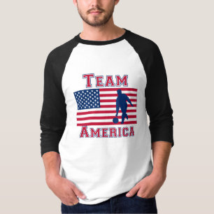 Bowlings-amerikanische Flaggen-Team Amerika T-Shirt
