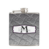 Bowlings-Ball Chrom Blick-Muster Personalizable Flachmann (Vorderseite)