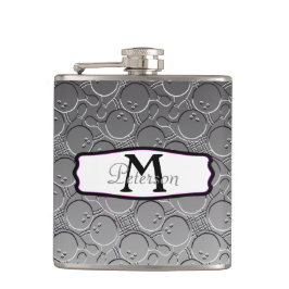 Bowlings-Ball Chrom Blick-Muster Personalizable Flachmann