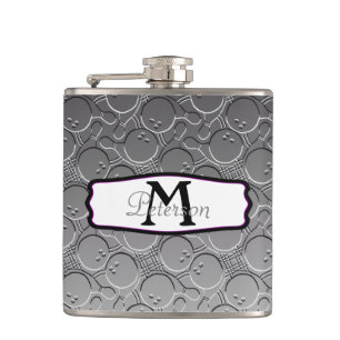 Bowlings-Ball Chrom Blick-Muster Personalizable Flachmann