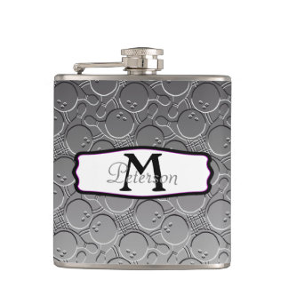 Bowlings-Ball Chrom Blick-Muster Personalizable Flachmann