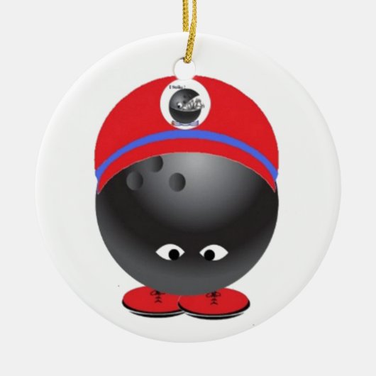 Bowlings-Ball Keramikornament (Vorne)