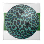 Bowlings-Ball-Leopard aquamarin Fliese (Vorderseite)