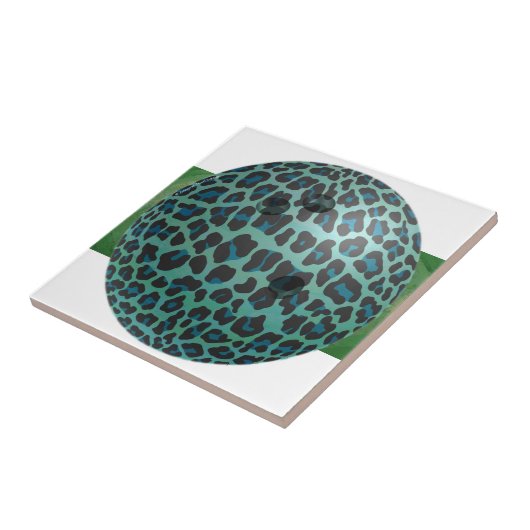 Bowlings-Ball-Leopard aquamarin Fliese (Seite)