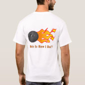 Bowlings-Ball mit Flammen T-Shirt (Rückseite)