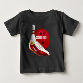 Bowlings-Ball-Schuh und Button mit Ihrem Baby T-shirt (Vorderseite)