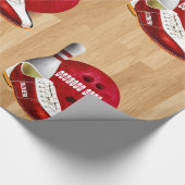 Bowlings-Ball-Schuh und Button mit Ihrem Geschenkpapier (Ecke)