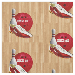 Bowlings-Ball-Schuh und Button mit Ihrem Stoff