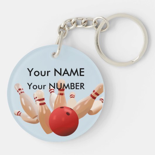 Bowlings-Ball-Tasche Identifikations-UMBAU oder Schlüsselanhänger (Rückseite)