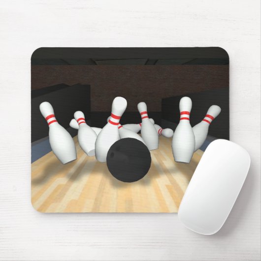 Bowlings-Ball u. Buttone: Modell 3D: Mousepad (Mit Mouse)