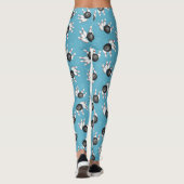 Bowlings-Ball und Button-Muster-Blau-Leggings Leggings (Rückseite)