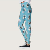 Bowlings-Ball und Button-Muster-Blau-Leggings Leggings (Links)