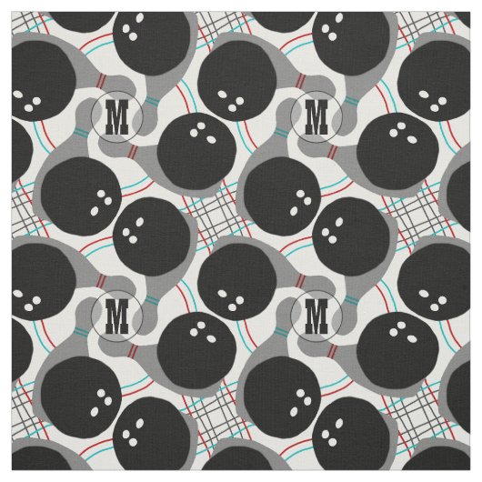 Bowlings-Ball und Button-Muster Personalizable Stoff (Muster)