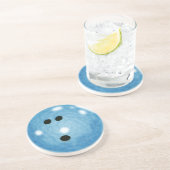Bowlings-Ball-Untersetzer (blaues Glas) Untersetzer (Seite)