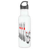 Bowlings-Buttone Trinkflasche (Vorderseite)