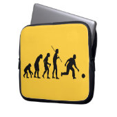 Bowlings-Evolution von Mann zu Bowler Laptopschutzhülle (Vorderseite Links)