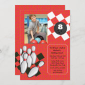 Bowlings-Foto-Einladung Einladung (Vorne/Hinten)