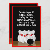 Bowlings-Geburtstags-Einladung Einladung (Vorne/Hinten)