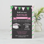 Bowlings-Geburtstags-Einladungs-1. Einladung (Stehend Vorderseite)