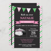 Bowlings-Geburtstags-Einladungs-1. Einladung (Vorne/Hinten)