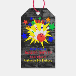 Bowlings-Geburtstags-Party danken Ihnen Geschenkanhänger