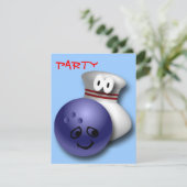 Bowlings-Geburtstags-Party Einladung (Stehend Vorderseite)