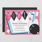 Bowlings-Geburtstags-Party Einladungen (Vorne/Hinten)