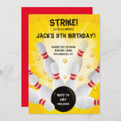 Bowlings-Geburtstags-Party Einladungen (Vorne/Hinten)