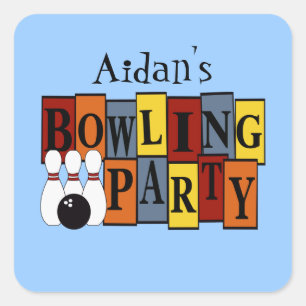 Bowlings-Geburtstags-Party KRW kundenspezifisches Quadratischer Aufkleber