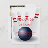 Bowlings-Geburtstagskarte Einladung (Vorne/Hinten)