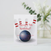 Bowlings-Geburtstagskarte Einladung (Stehend Vorderseite)