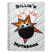 Bowlings-gewundenes Notizbuch Notizblock (Vorderseite)