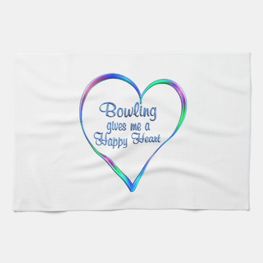 Bowlings-glückliches Herz Handtuch (Horizontal)