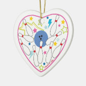 Bowlings-Herz-Verzierung Keramik Ornament (Links)