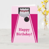 Bowlings-Mädchen-Geburtstags-Gruß-Karte Karte (Gelbe Blume)