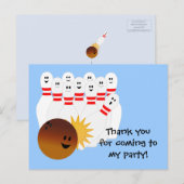 Bowlings-Party danken Ihnen Postkarte (Vorne/Hinten)
