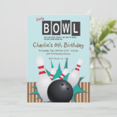 Bowlings-Party Einladung (Stehend Vorderseite)