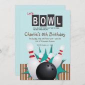 Bowlings-Party Einladung (Vorne/Hinten)