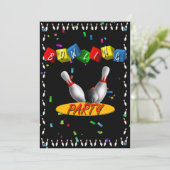 Bowlings-Party Einladung (Stehend Vorderseite)