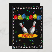 Bowlings-Party Einladung (Vorne/Hinten)