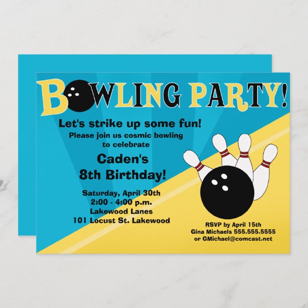 Bowling Einladungen Zazzle.de