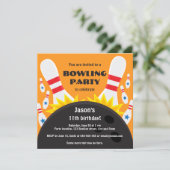 Bowlings-Party Einladung mit Bowlingsball (Stehend Vorderseite)